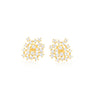 Gold Over Silver Cluster Lace Stud Earrings with CZ