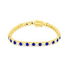 Create Blue Sapphire and CZ Vermeil Tennis Bracelet 7 inches 4 Prong