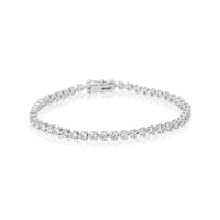 White Gold 3 Prong Tennis Bracelet