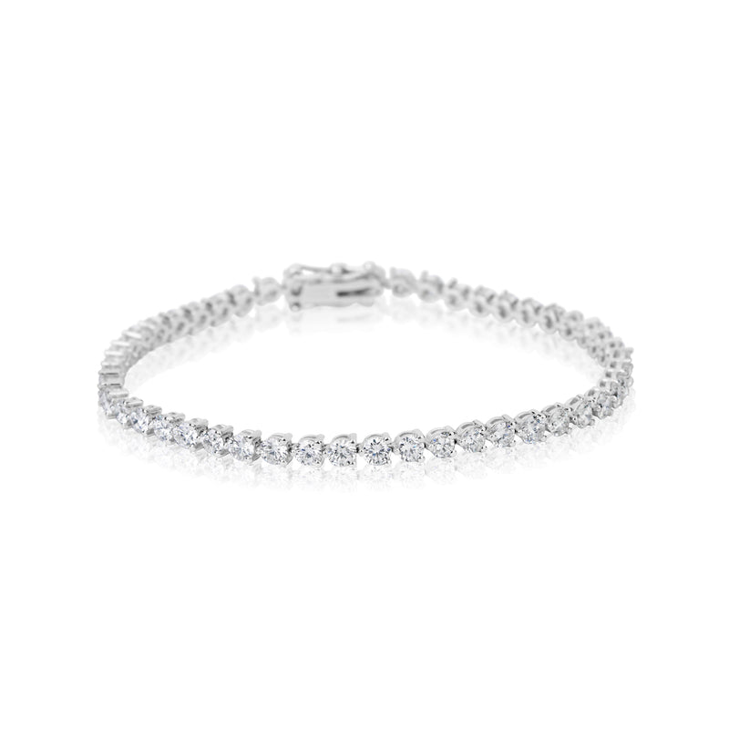 White Gold 3 Prong Tennis Bracelet