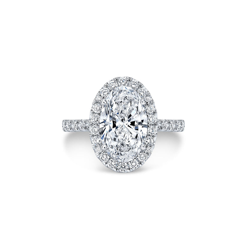 2.80 ct  Oval Lab Grown Halo Diamond Engagement Ring 14kt White Gold
