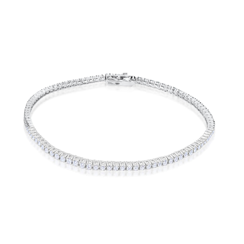 1 Ct Lab Grown Diamond  Tennis Bracelet 14kt White Gold 7 inches