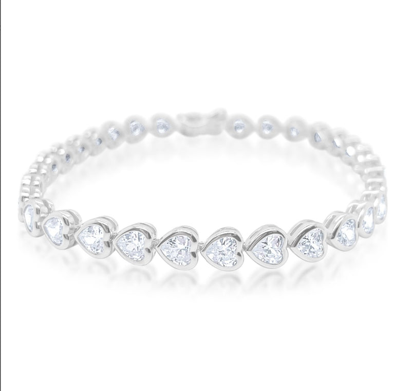 Etoielle Yellow Gold Tone Heart and CZ Bracelet