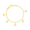 Etoielle Gold Over Silver Pave CZ Star Bracelet 7 inches Adjustable