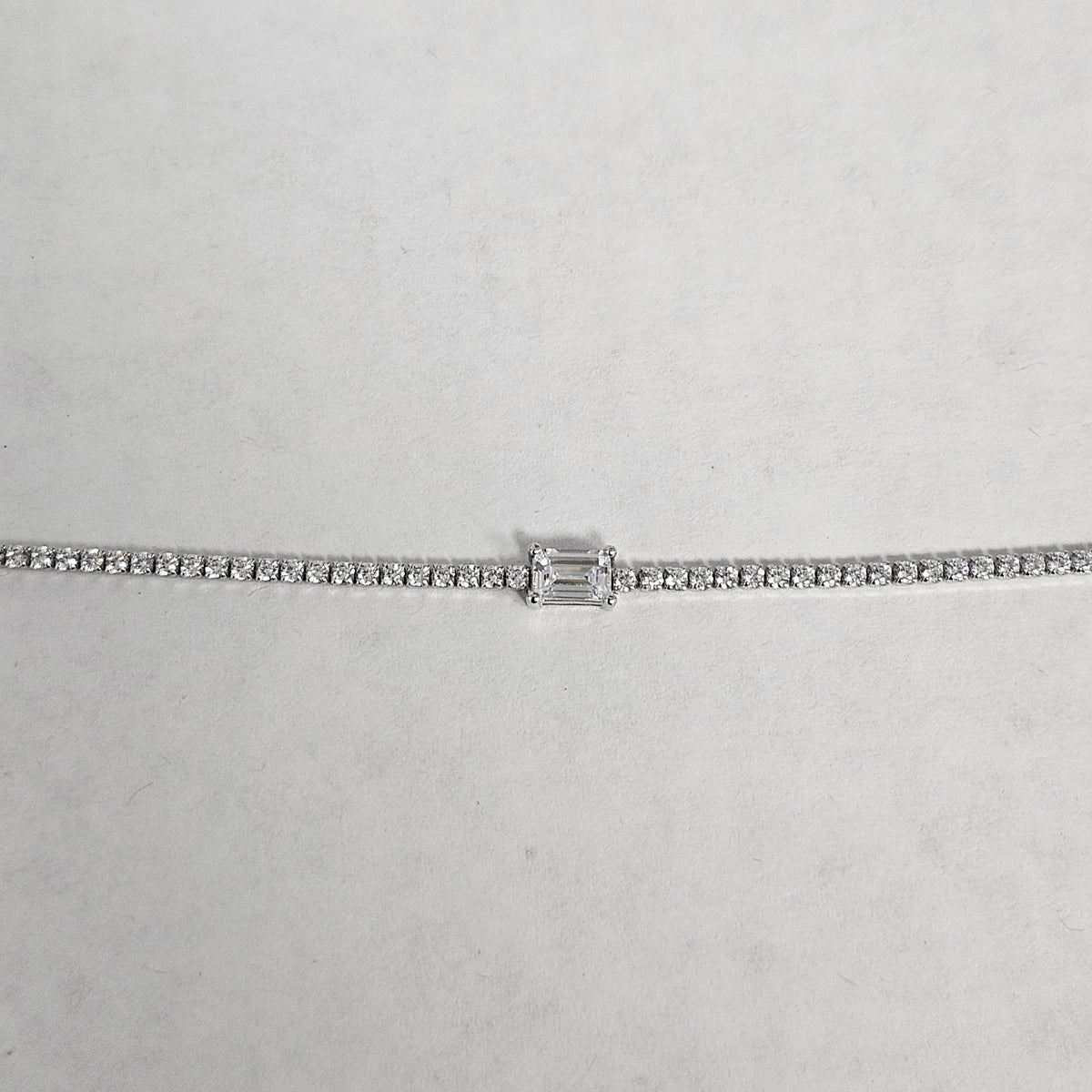 Silver and CZ Illusions Tennis Bracelet 7 inches