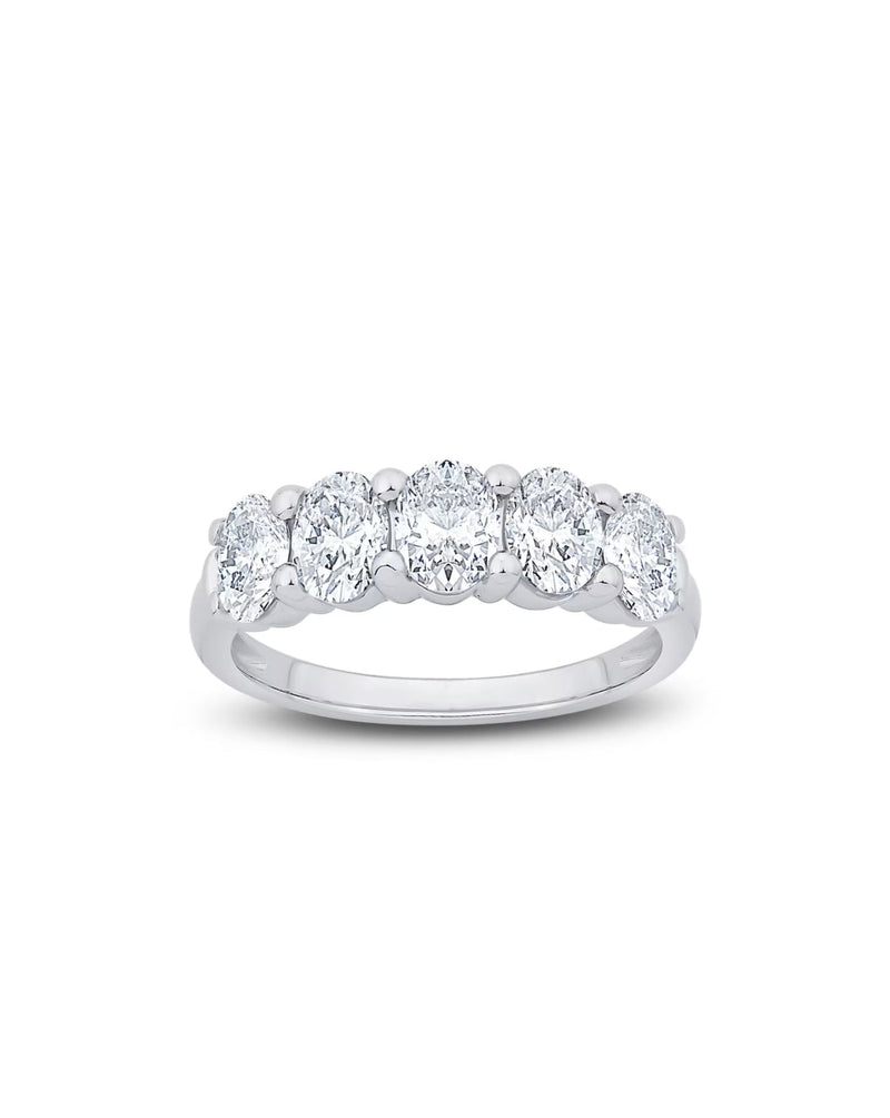 4 ct Round Lab Grown Diamond Eternity Band Half Way 14kt White Gold