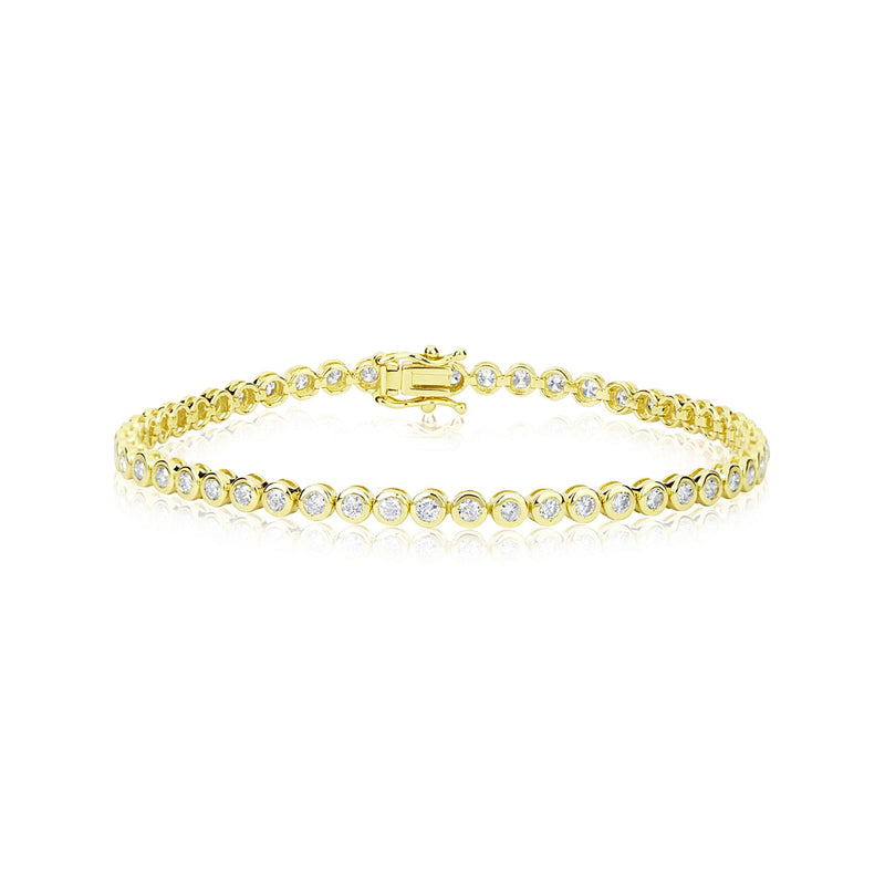 2.25 cts Bezel Set Diamond Tennis Bracelet