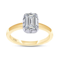 Emerald Cut Georgian Setting Lab Grown Ring