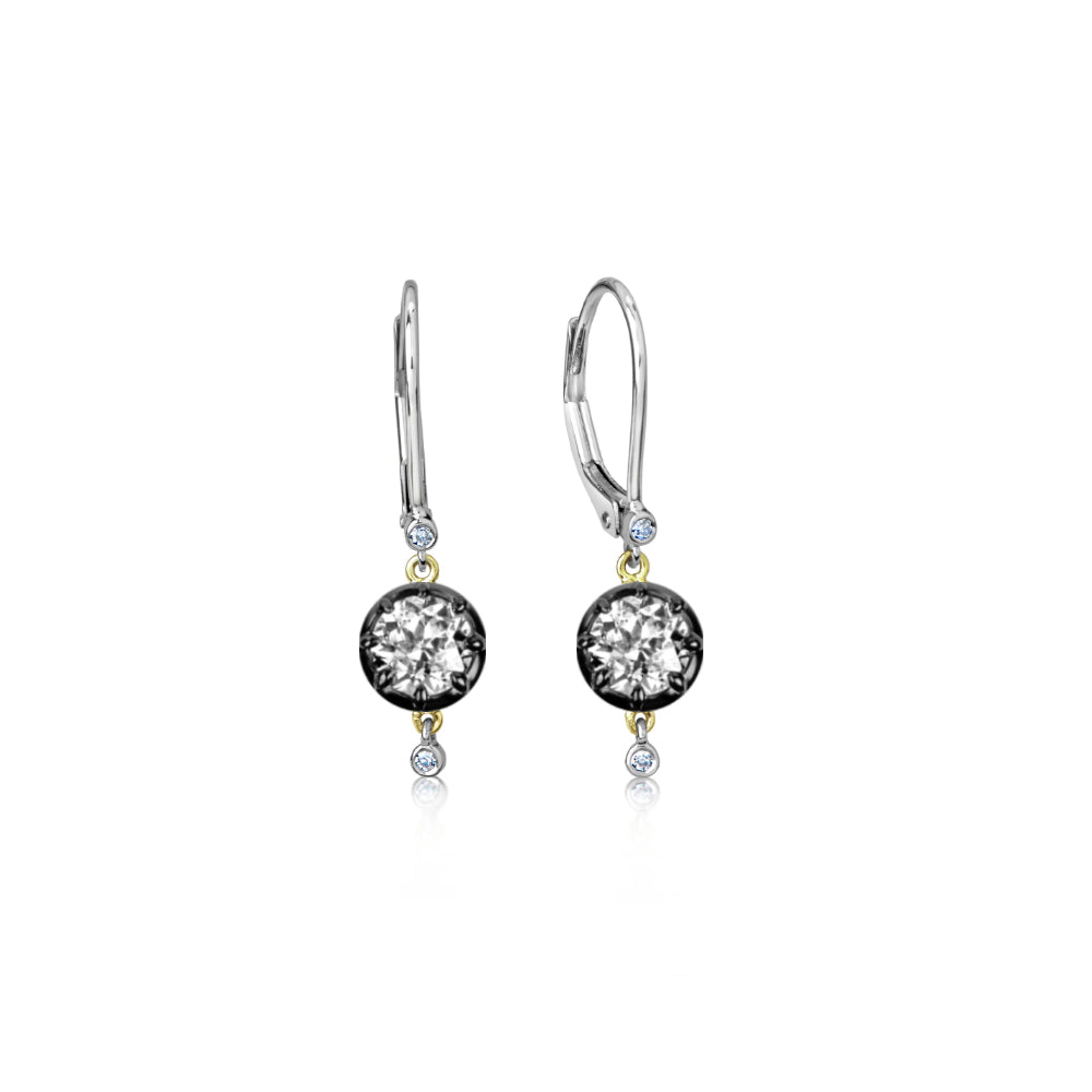 Georgian Lab Grown 2 carat Drop Earrings