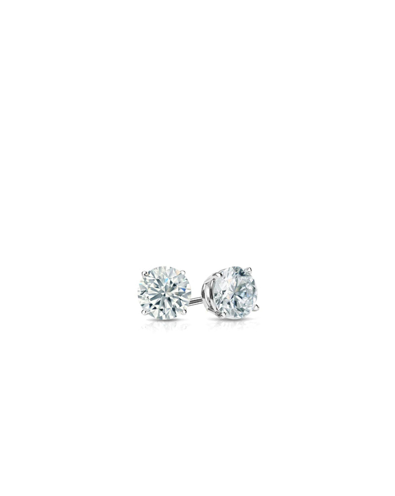 1.50 Ct Round Lab Grown Diamond Studs 14kt White Gold