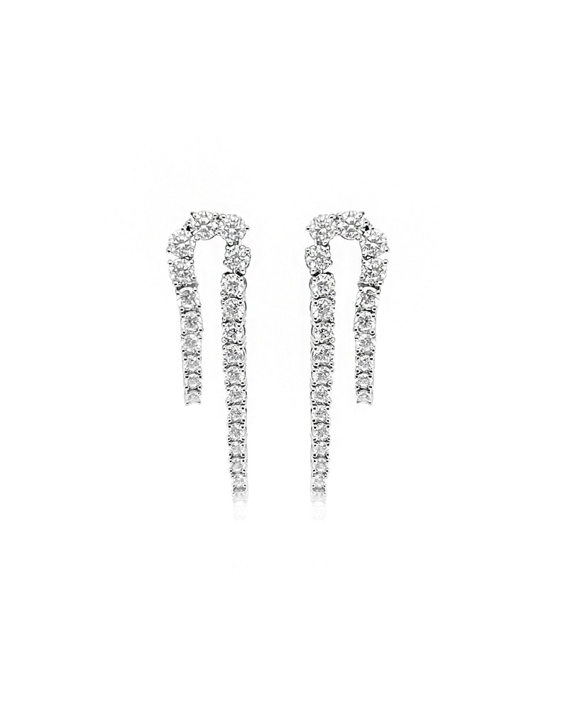 White Gold Drop Earrings | 2.8 ct LAB Diamond