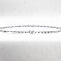 Silver and CZ Illusions Tennis Bracelet 7 inches