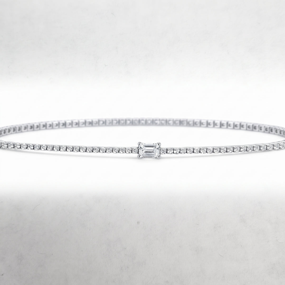 Silver and CZ Illusions Tennis Bracelet 7 inches