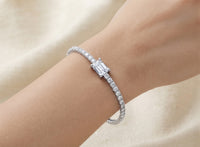 Silver and CZ Illusions Tennis Bracelet 7 inches