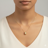 Large Rondel Charm Necklace with Textured Engraving and CZ Accents 18 inches Adjustable