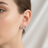 Etoiells Bow Studs Silver and Cubic Zirconia Earrings