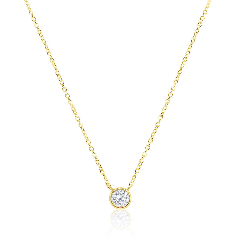 Single Stone Necklace | Round Cut .51ct LAB Diamond