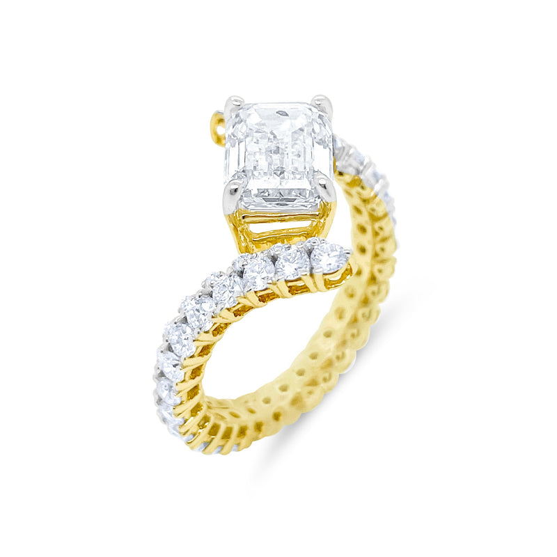 Twist Emerald Cut Center Ring | 3.83ct LAB Diamond