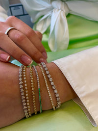Half And Half Emerald Tennis Bracelet 14kt White Gold 7 inches