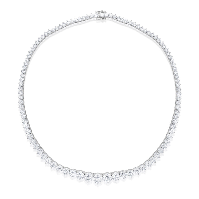 41 Cts Tennis Necklace  Lab Grown 16 inches 14kt White Gold