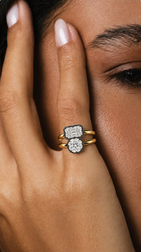 Georgian Settinh Round Cut Lab Diamond Ring
