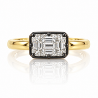 Georgian Settinh Emerald Cut Lab Diamond Ring