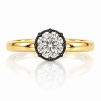 Georgian Settinh Round Cut Lab Diamond Ring