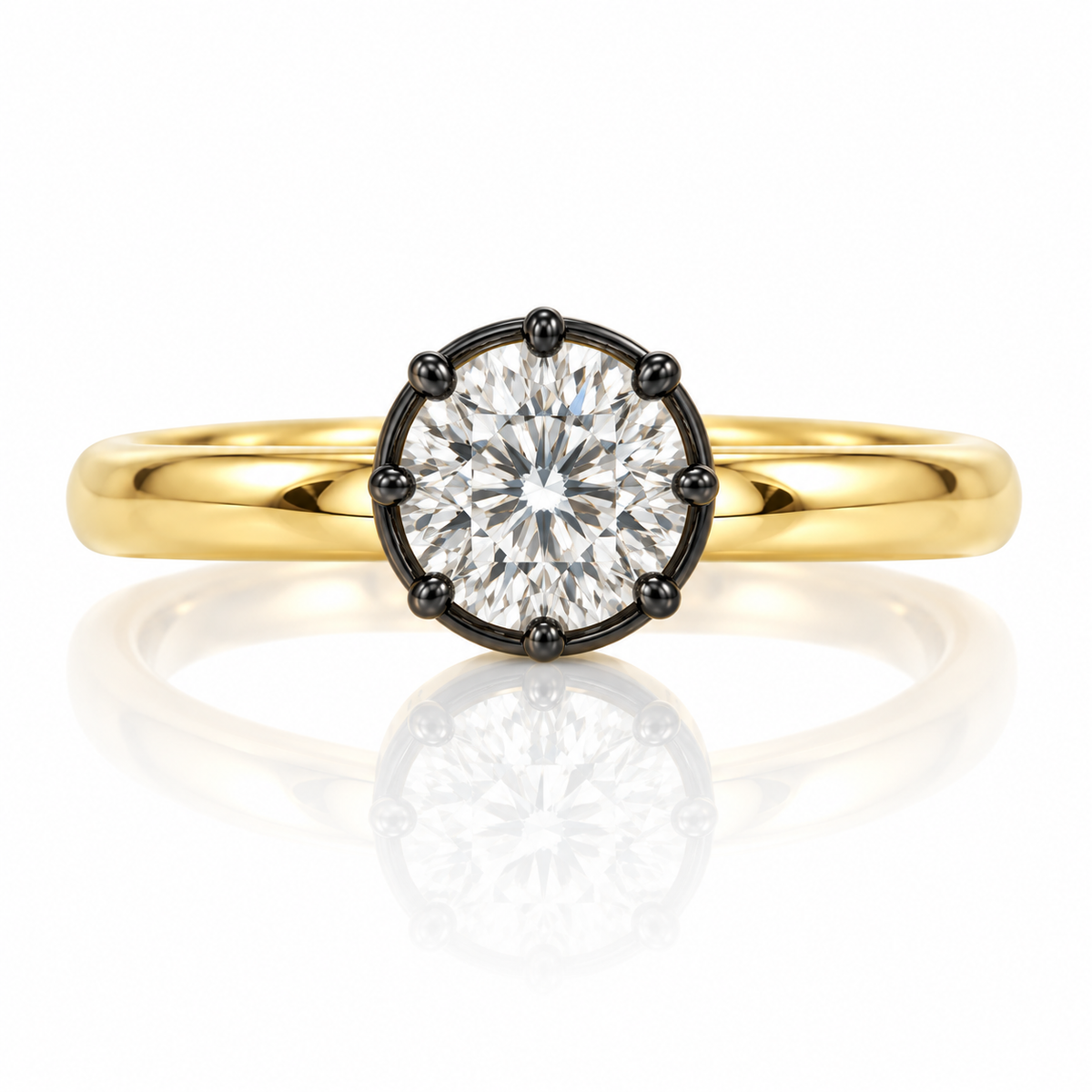 Georgian Settinh Round Cut Lab Diamond Ring