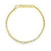 Graduated Bezel Set Tennis Bracelet  16 inches 1.85 ct