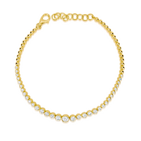 Graduated Bezel Set Tennis Bracelet  16 inches 1.85 ct
