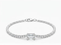 Silver and CZ Illusions Tennis Bracelet 7 inches