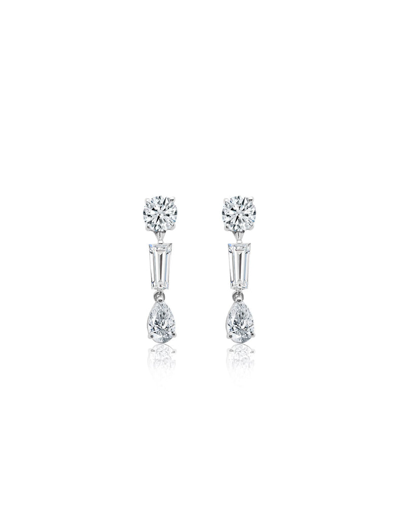 White Gold Diamond Drop Earrings | 2.6 ct LAB Diamond
