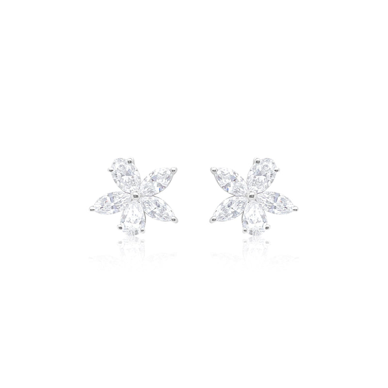 2.37 Ct Lab Grown Diamond Flower Earrings Cluster