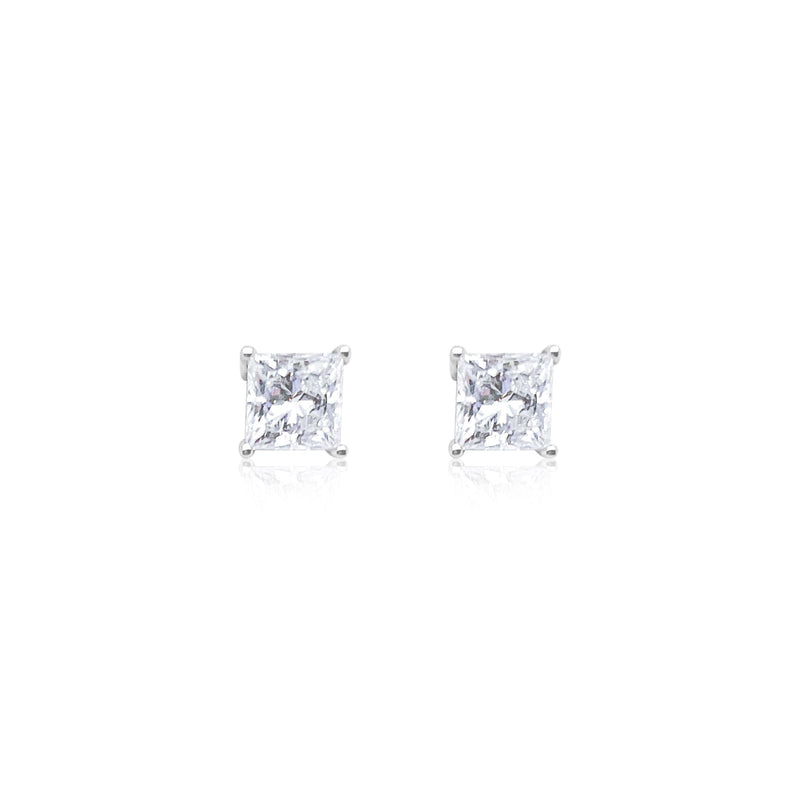 Princess Cut 1.54 Ct Lab Grown Diamond Stud Earrings