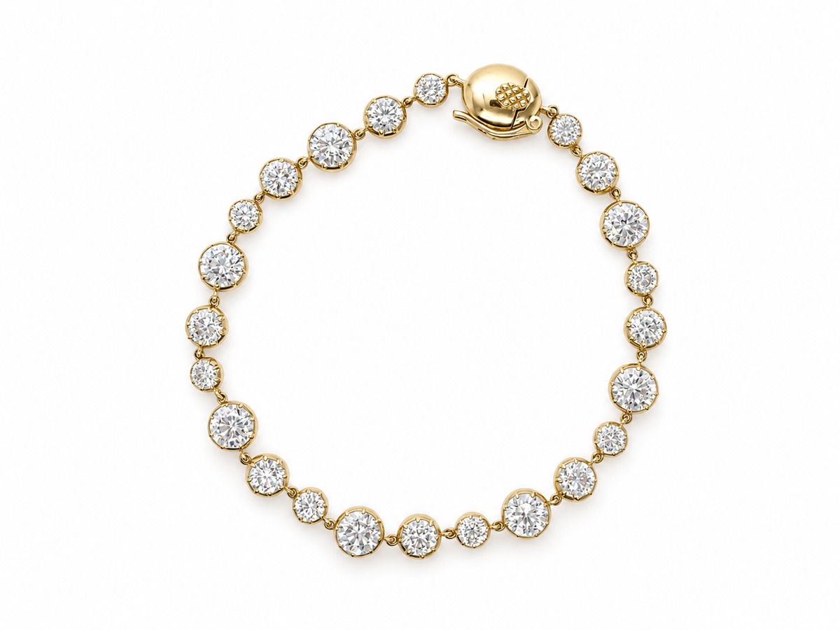 Georgian Lab-Grown Diamond 7ct Gold Bracelet