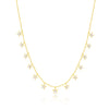 Yellow Gold Tone CZ Stars Necklace
