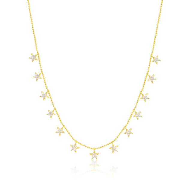 Etoielle Yellow Gold Tone CZ Stars Necklace