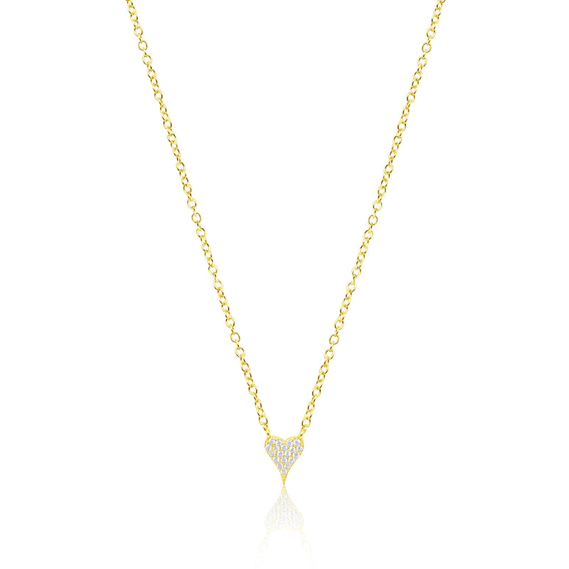Etoielle Yellow Gold Tone Dainty CZ Elongated Heart Necklace