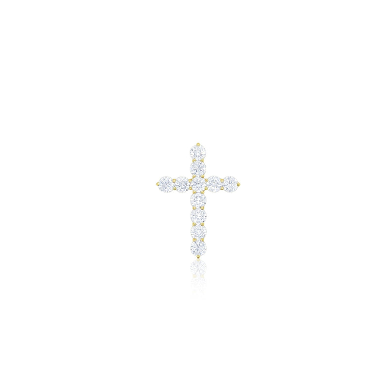 14kt White Gold Lab Grown Diamond Cross Charm 2 ct