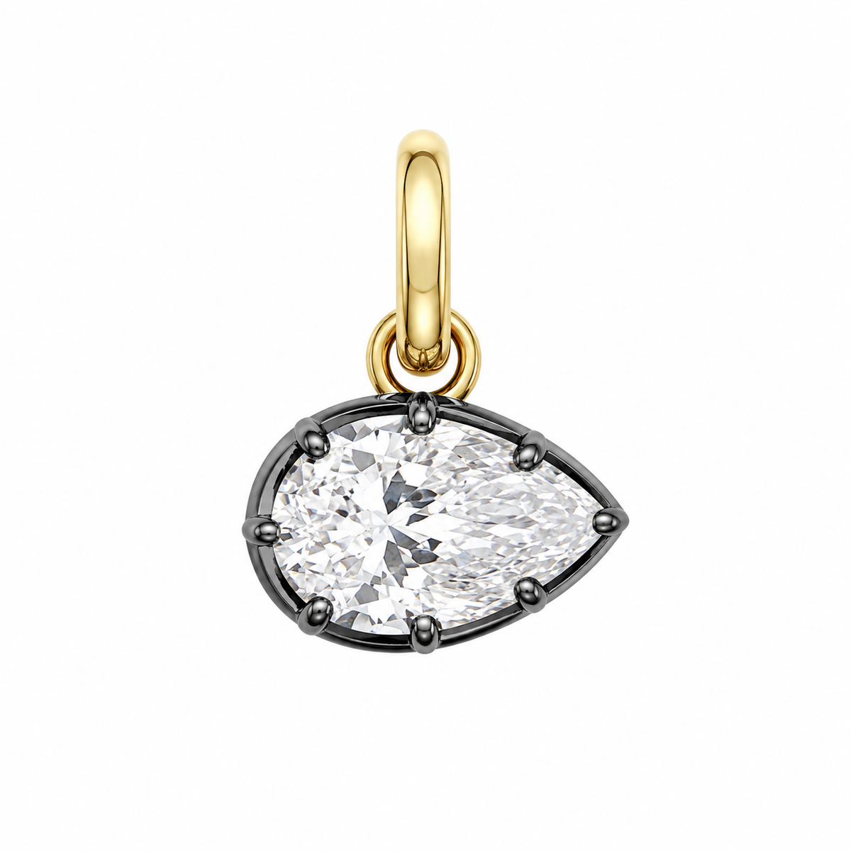 Pear Shape Georgian 14kt Lab Grown Diamond Charm 1.00 ct