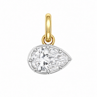 Pear Shape Georgian 14kt Lab Grown Diamond Charm 1.00 ct