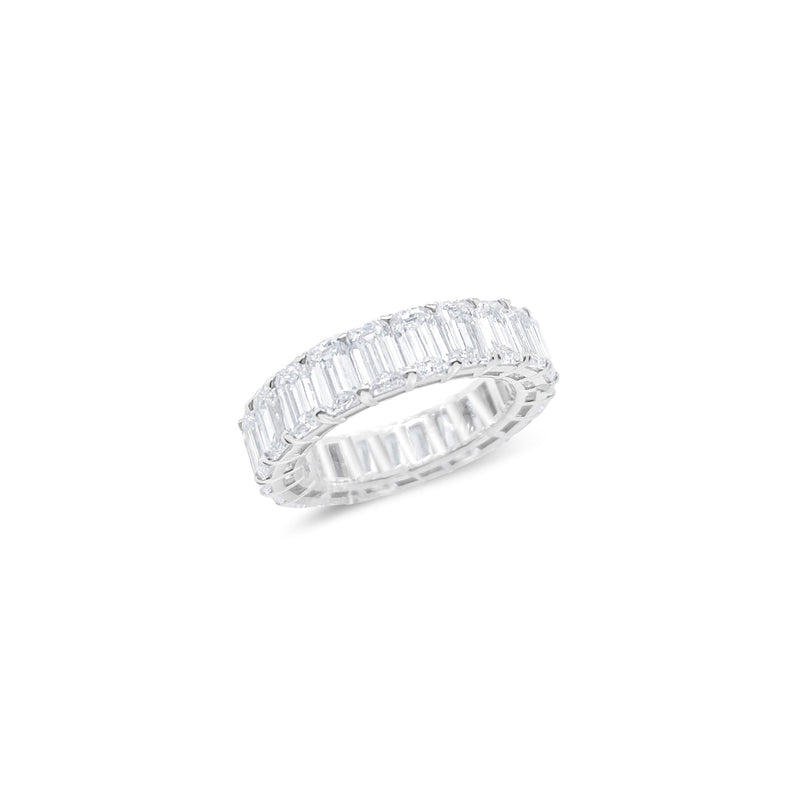 6.62 Ct Emerald Cut Lab Grown Diamond Eternity Band