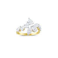 Three Stone Lab Grown Diamond Studs with a Halo of Diamonds Round Princess and Emerald Cut 1.89 ct