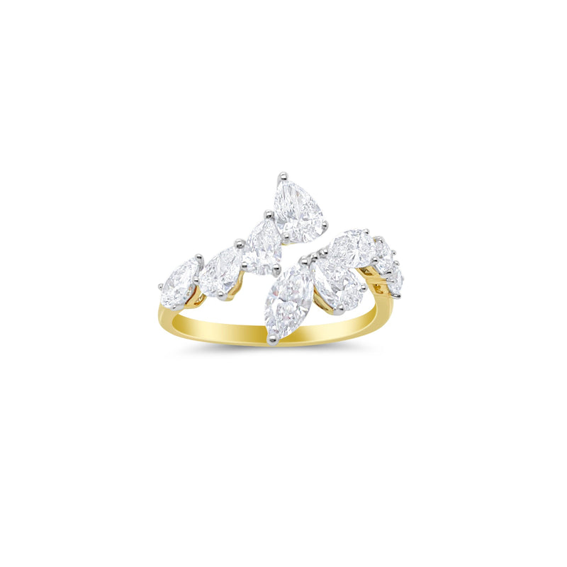 Three Stone Lab Grown Diamond Studs with a Halo of Diamonds Round Princess and Emerald Cut 1.89 ct