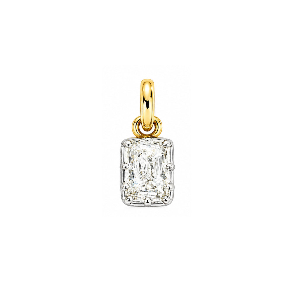 Emerald Cut Georgian 14kt Lab Grown Diamond Charm 1.00 ct