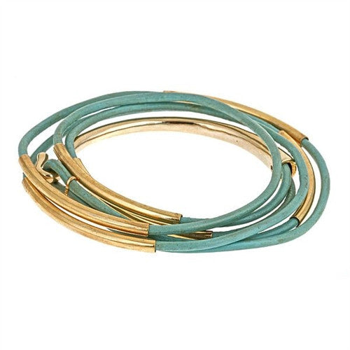 Fornash Leather and Gold Plated Wrap Bracelet