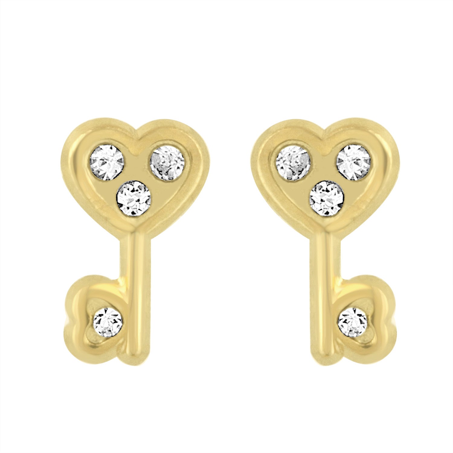 Key to your Heart Yellow Gold Studs
