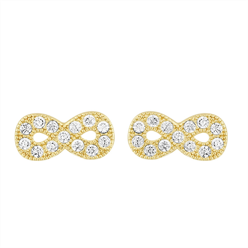 Infinity Yellow Gold Studs Earrings