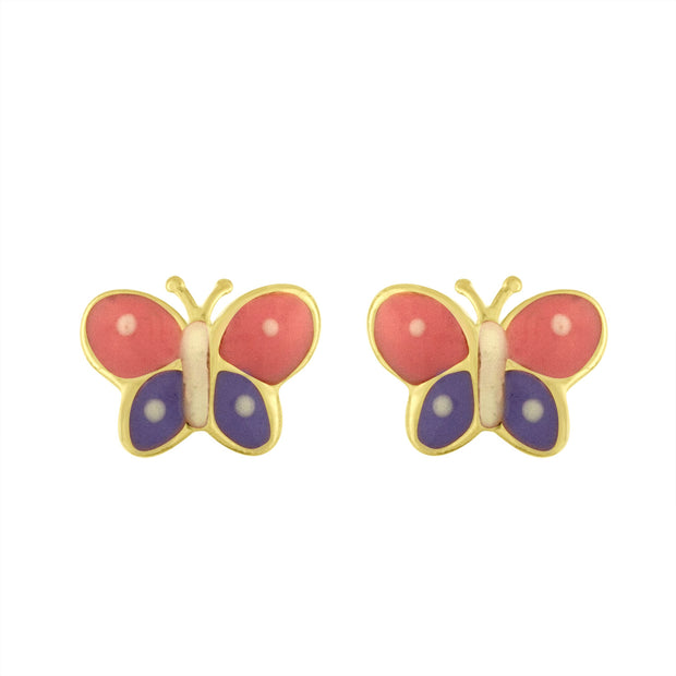 Enamel Butterfly Earrings Studs