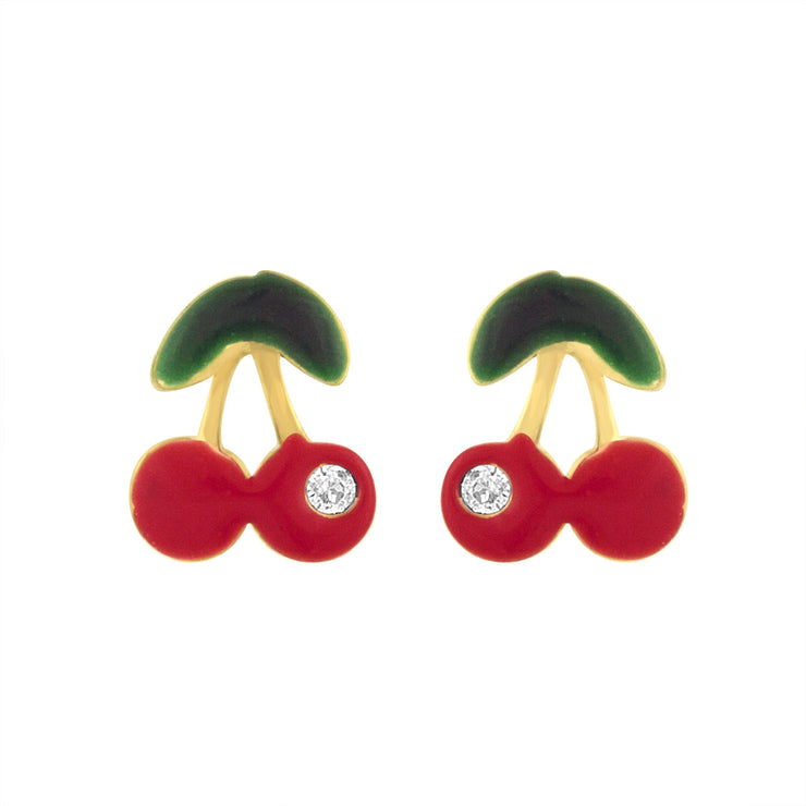 Cherry Studs in 14kt Yellow Gold